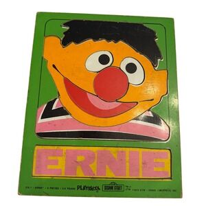 Vintage Playskool Sesame Street Ernie Wooden Peg Puzzle 8 Pieces‎ 3-5 Years